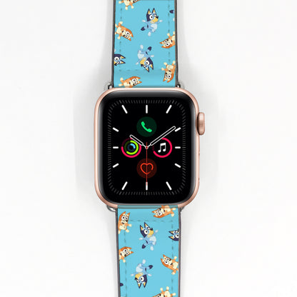 Bluey "Heeler Family Fun" Hybrid Leather & Silicone Apple Watch Band - 1046