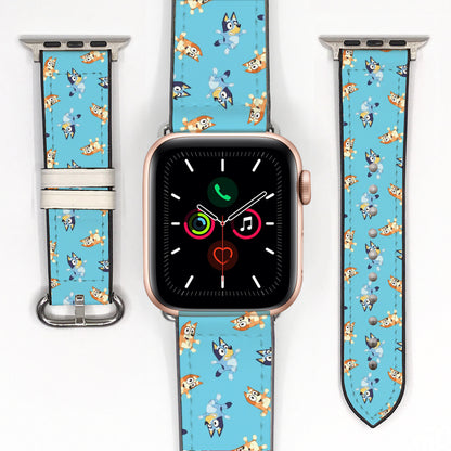 Bluey "Heeler Family Fun" Hybrid Leather & Silicone Apple Watch Band - 1046