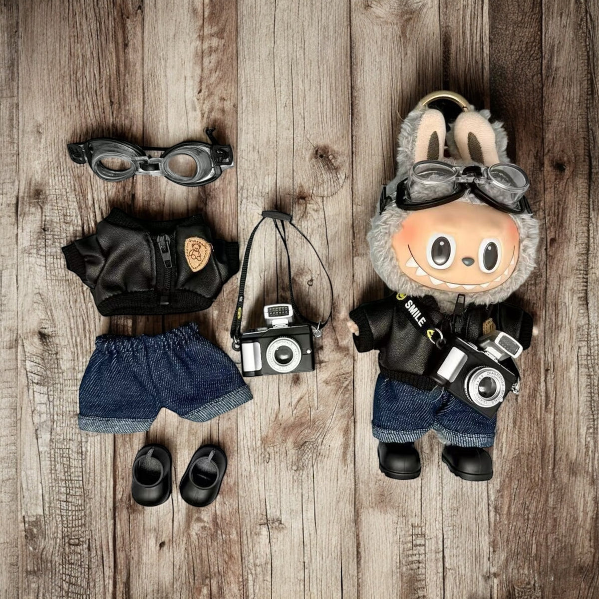 Street Photographer Outfit Set - Handmand outfit compatible with Labubu Doll