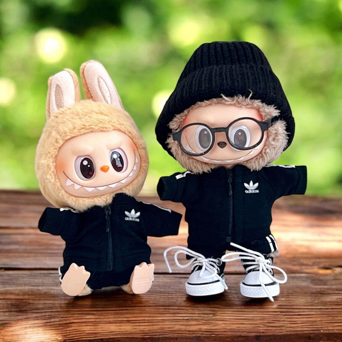 Get sporty with our handmade Labubu Doll outfit! Featuring a sleek black design with a sneaker style, it's perfect for all Labubu versions. Plus, we ship worldwide with fast shipping. (Labubu figure not included.), Labubu Doll Handmand Outfit, Black Sport Wear labubu handmade crochet clothes labubu gifts for her Valentine Day gift, fit for 1st 2nd ver