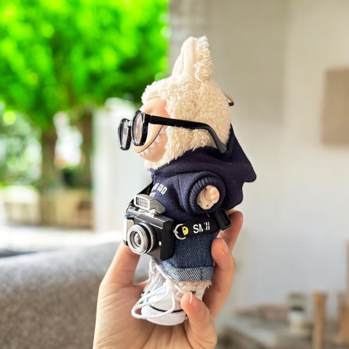 Get your Labubu figure ready for colder weather with this adorable Blue Hoodie Style outfit! Handmade with love, this labubu outfit fits versions 1, 2, and 3. Ships worldwide with fast shipping. (Labubu figure not included.), Blue Hoodie Style - Handmand Labubu Doll Outfit