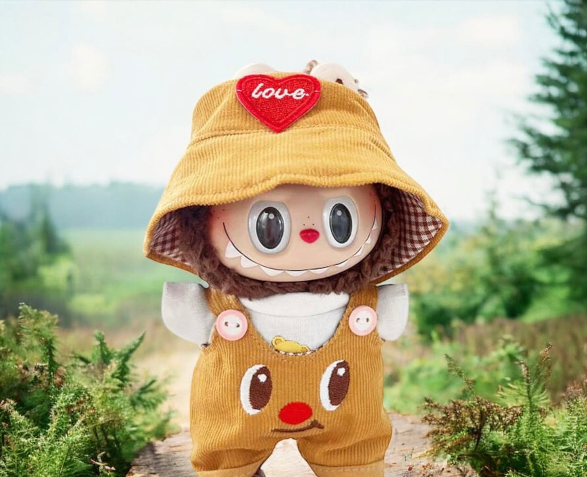 Own the #1 trending Labubu accessory of 2025! This isn’t just a hat – it’s a storytelling piece where retro machinery meets urban cuteness. The adjustable strap ensures a glove-like fit for display shelves or photoshoots, while the hidden love embroidery whispers Labubu’s signature mischief. Pair it with our bestselling workwear overalls to dominate doll collector feeds!