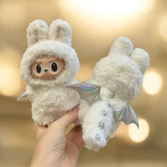 Dress up your labubu figure in this quirky White Dinosaur Zimomo style outfit! Perfect for versions 1, 2, and 3, this costume will make your labubu stand out. Worldwide shipping available with fast delivery. (Labubu figure not included.)