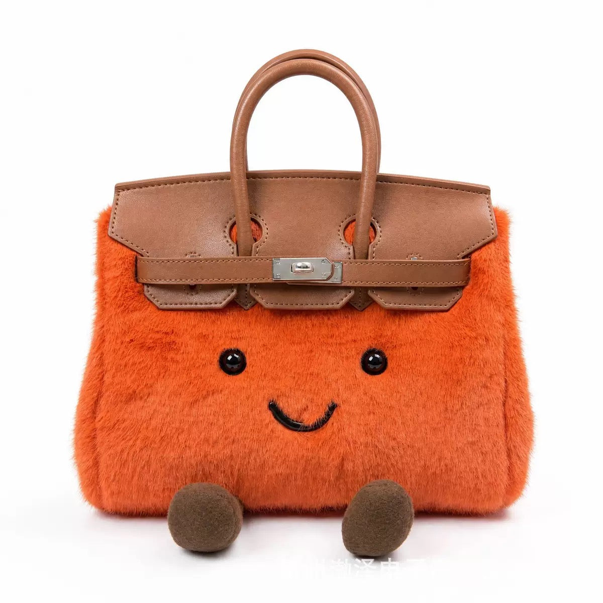 Jelly Cute Orange Plush Bag – Kawaii Smiley Face Satchel